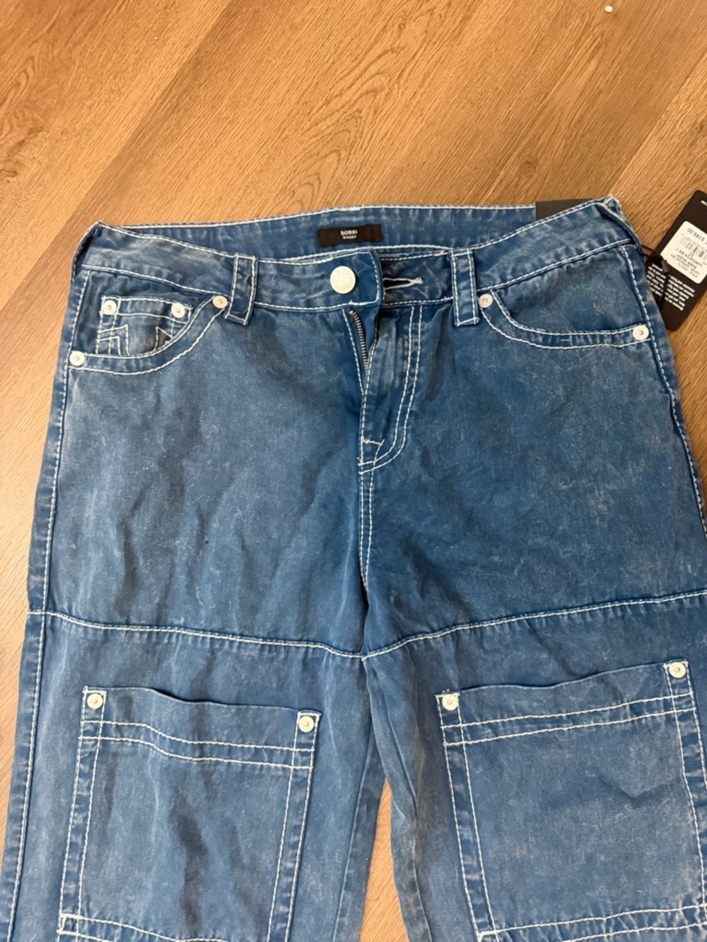 BOBBI True Religion Women Baggy Blue Washed Denim Jeans